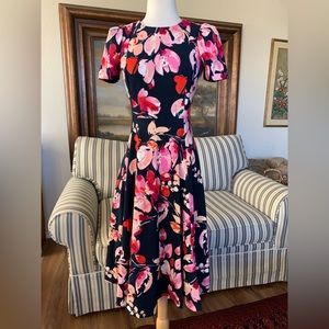 Calvin Klein floral scuba crepe dress sz 2